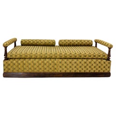 French Napoleon III Walnut Sofa Banquette French Late 19th Century