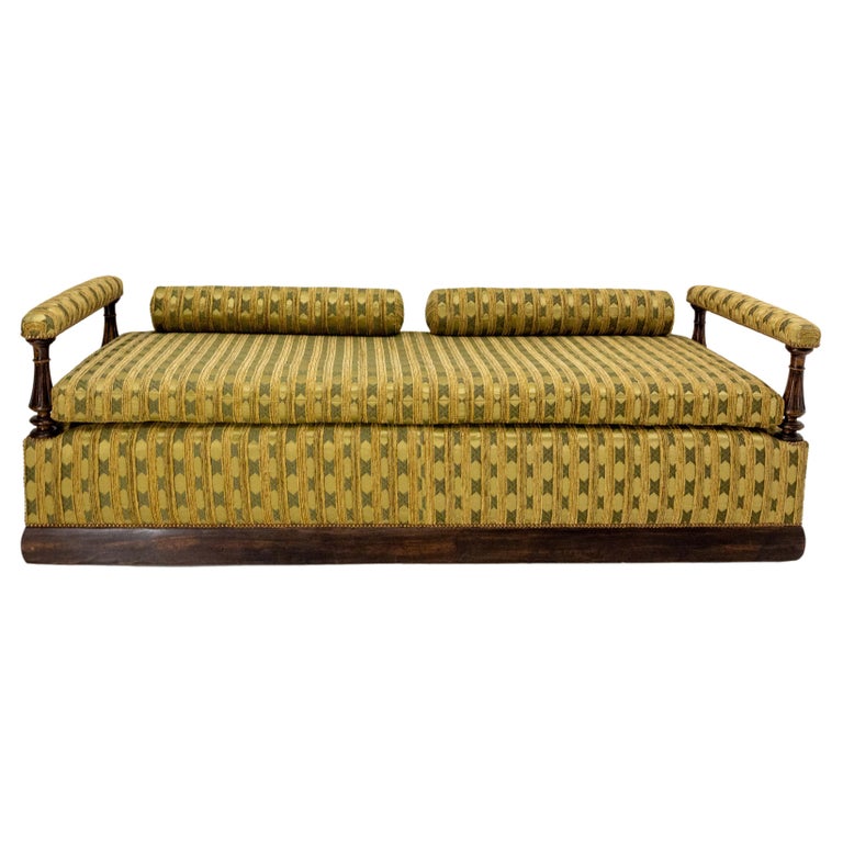 French Napoleon III Walnut Sofa Banquette French Late 19th Century For Sale