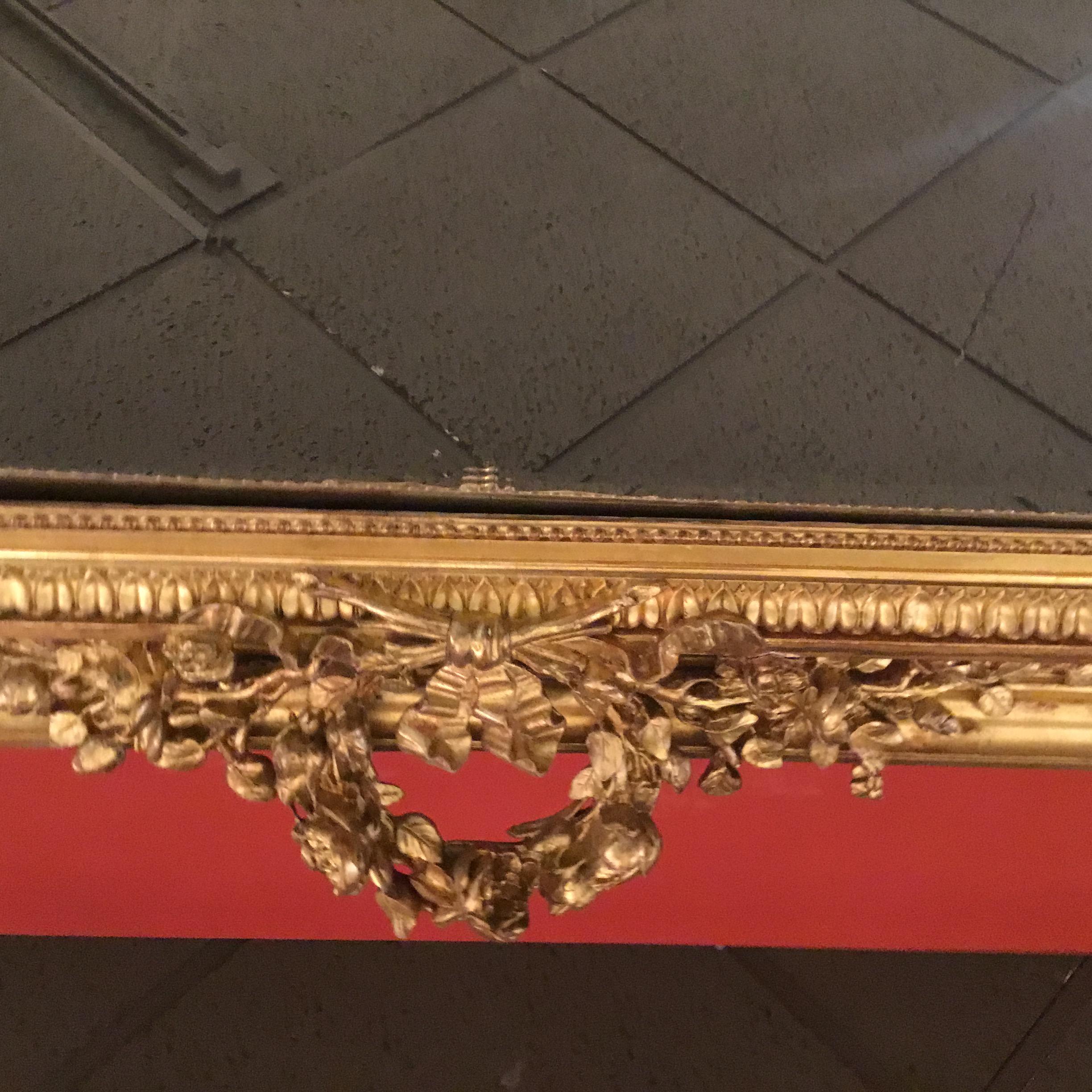 Late 19th Century French Napoleon III Giltwood Mirror, 19th Century in the Louis XVI Style