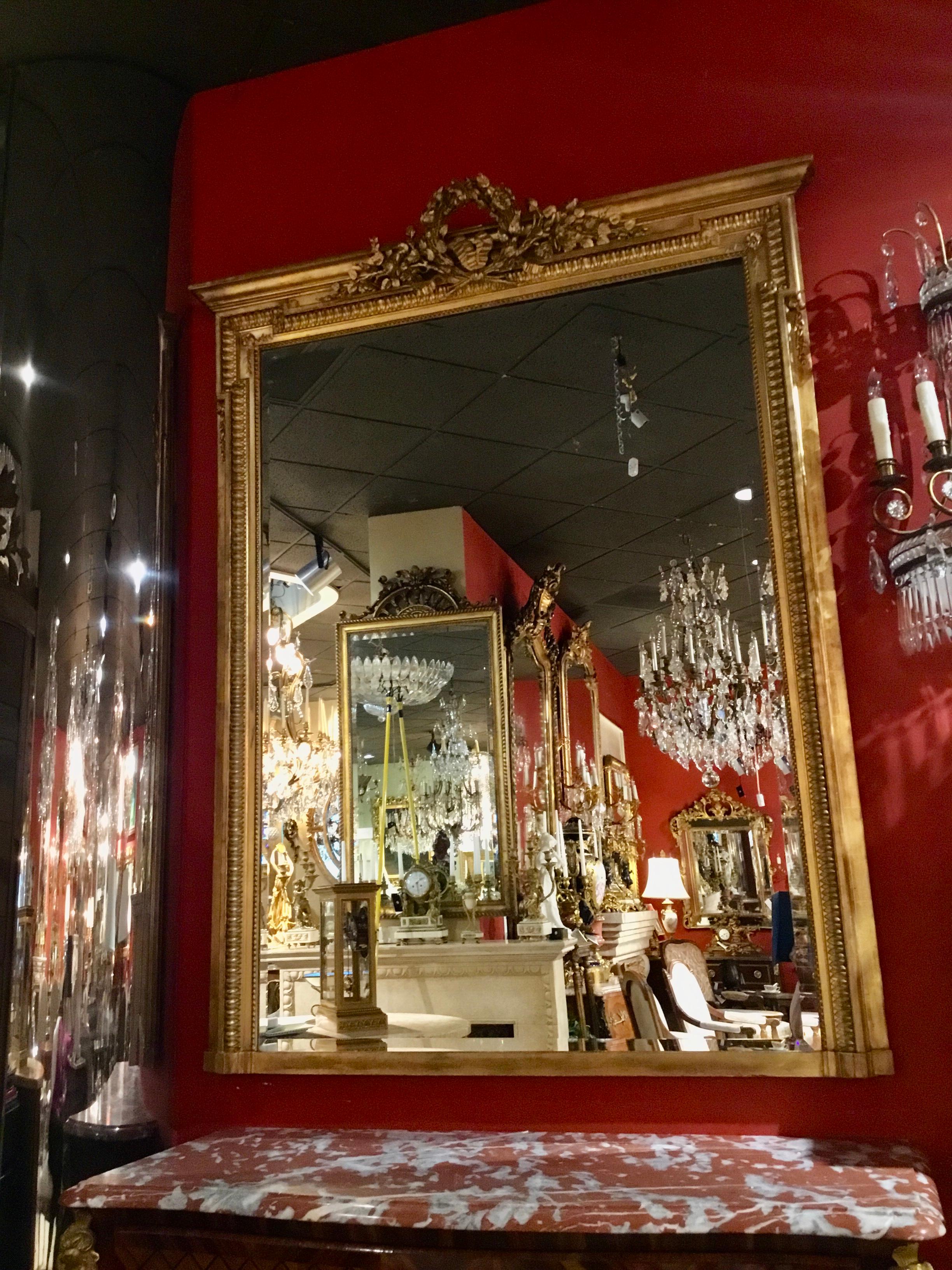 French Napoleon III Giltwood Mirror, 19th Century in the Louis XVI Style 1
