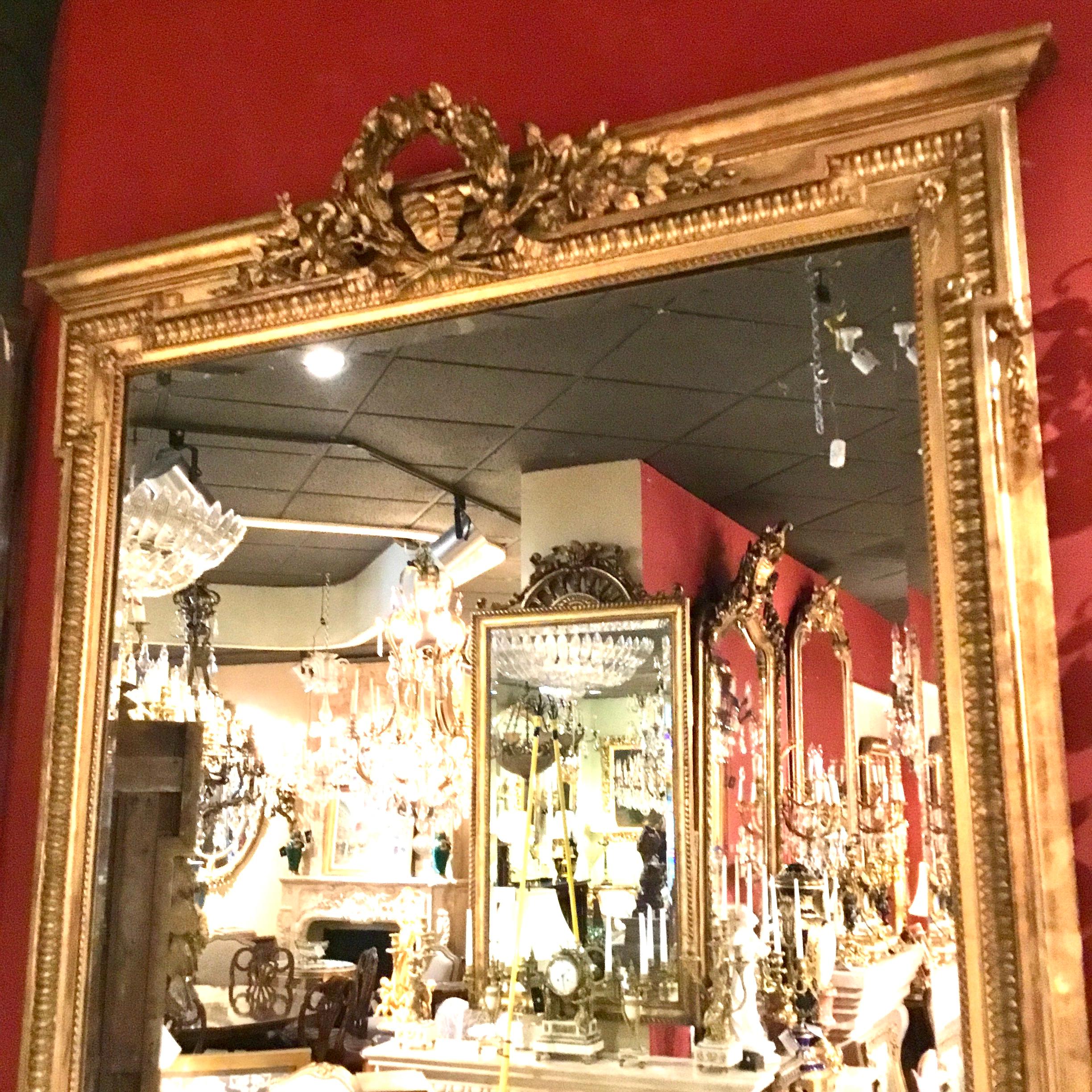 French Napoleon III Giltwood Mirror, 19th Century in the Louis XVI Style 3