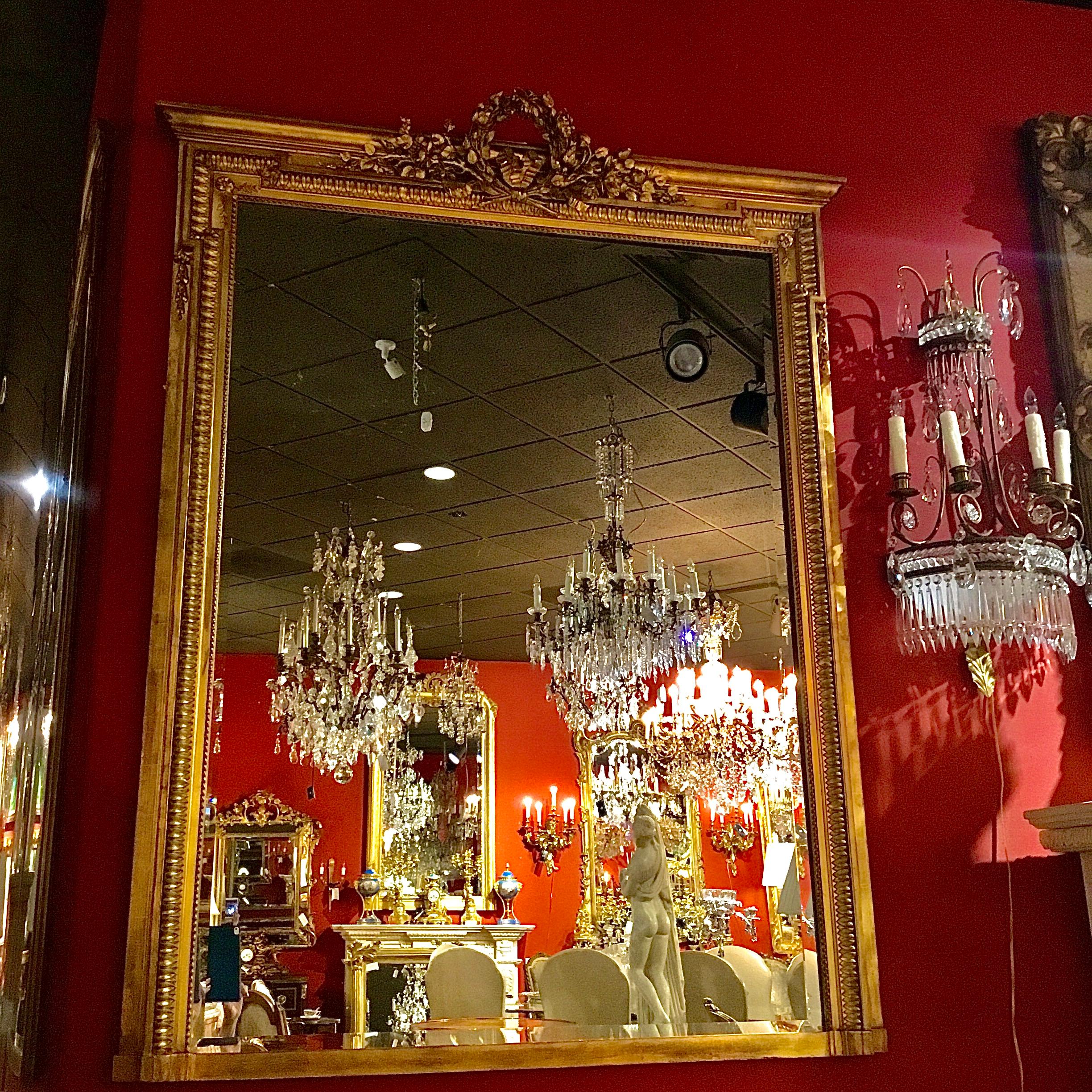 French Napoleon III Giltwood Mirror, 19th Century in the Louis XVI Style 4