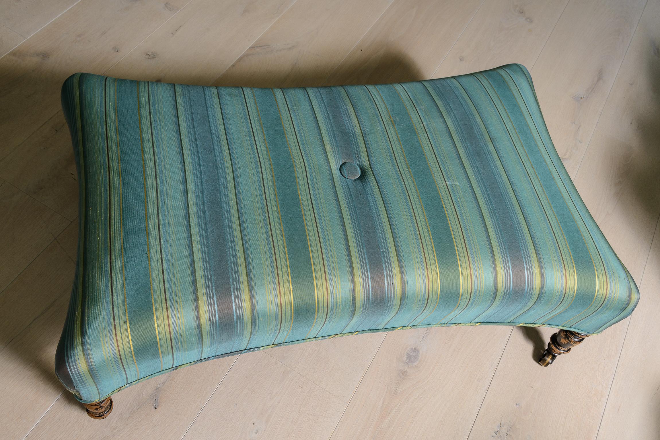 Napoleon III French Napoleon !!! Upholstered Ottoman on Caster For Sale