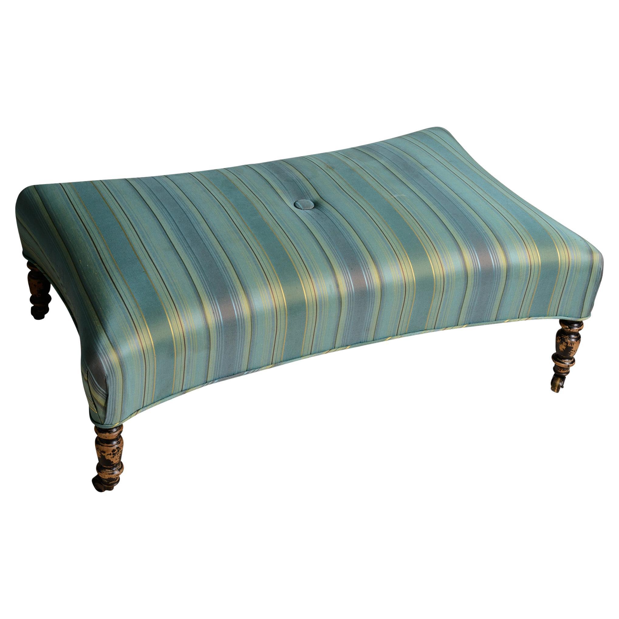 French Napoleon !!! Upholstered Ottoman on Caster For Sale