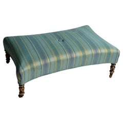 French Napoleon !!! Upholstered Ottoman on Caster