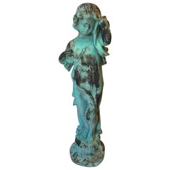 French Natural Patina Lead Garden Figure