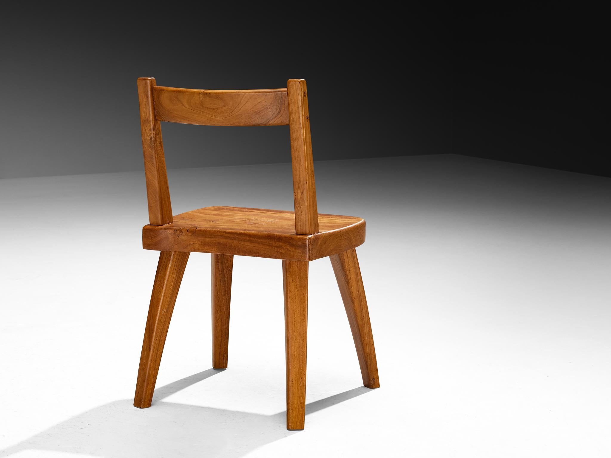 Fine XX secolo Sedie da pranzo francesi naturalistiche in olmo massiccio in vendita