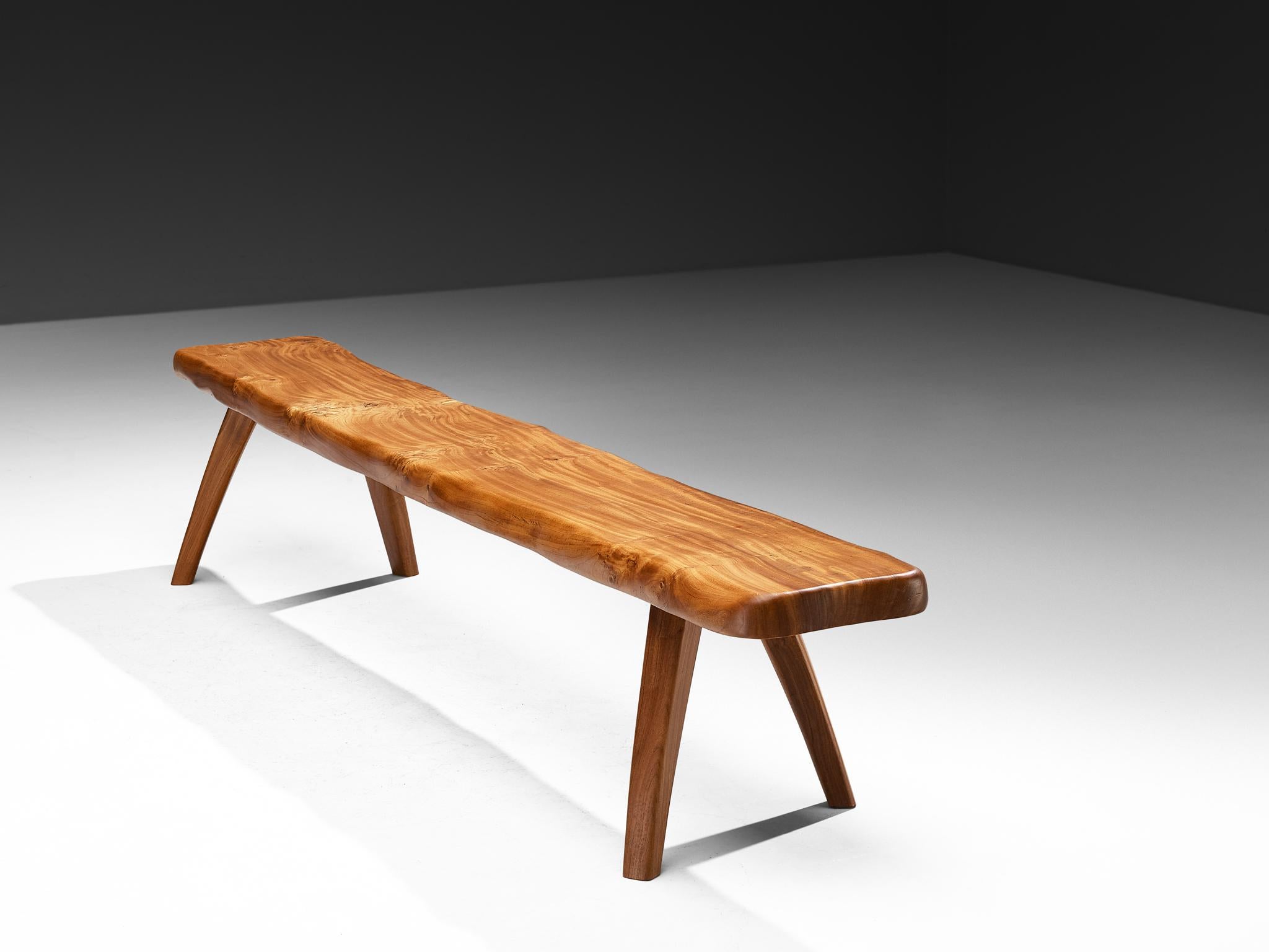 French Naturalistic Free Form Dining Table in Solid Elm For Sale 2