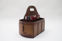 French Neck Leather Magazine Holder in the Style of Jacques Adnet, 1960s