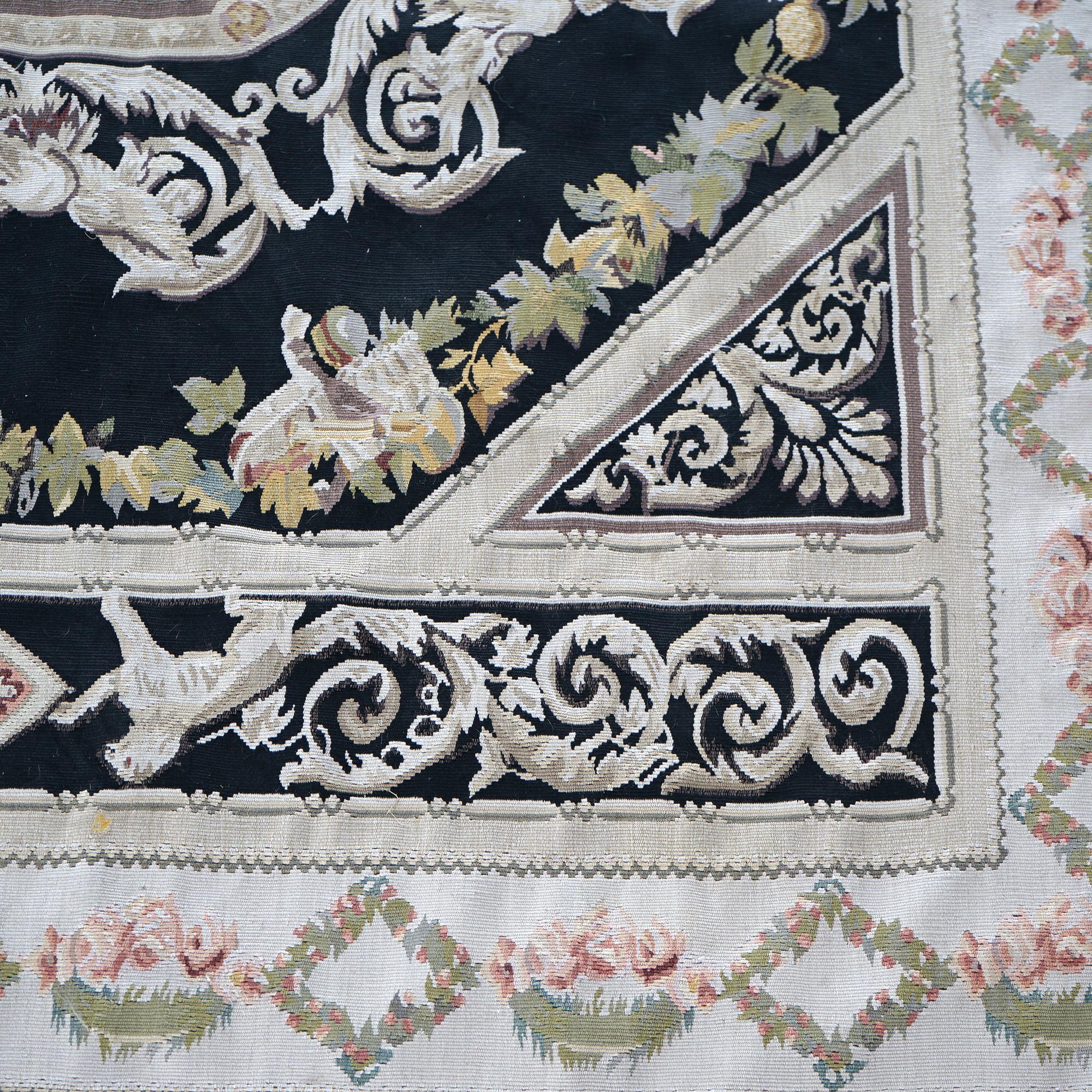 French Needlepoint Aubusson Rug 20th C 10
