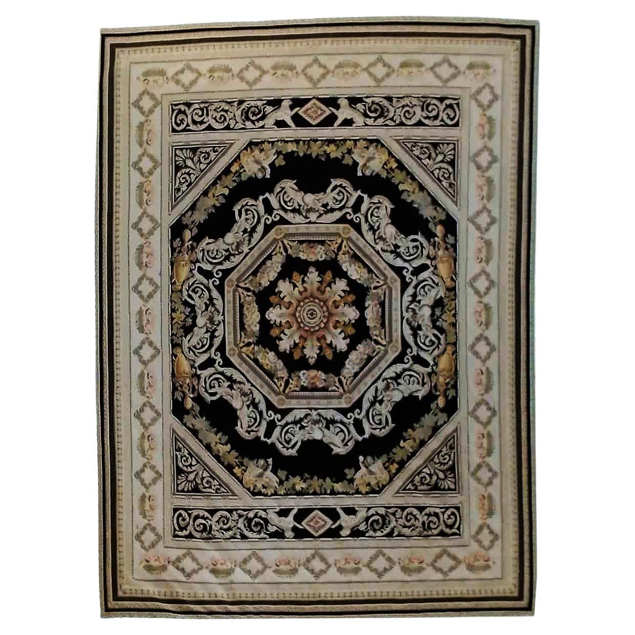 French Needlepoint Aubusson Rug 20th C For Sale
