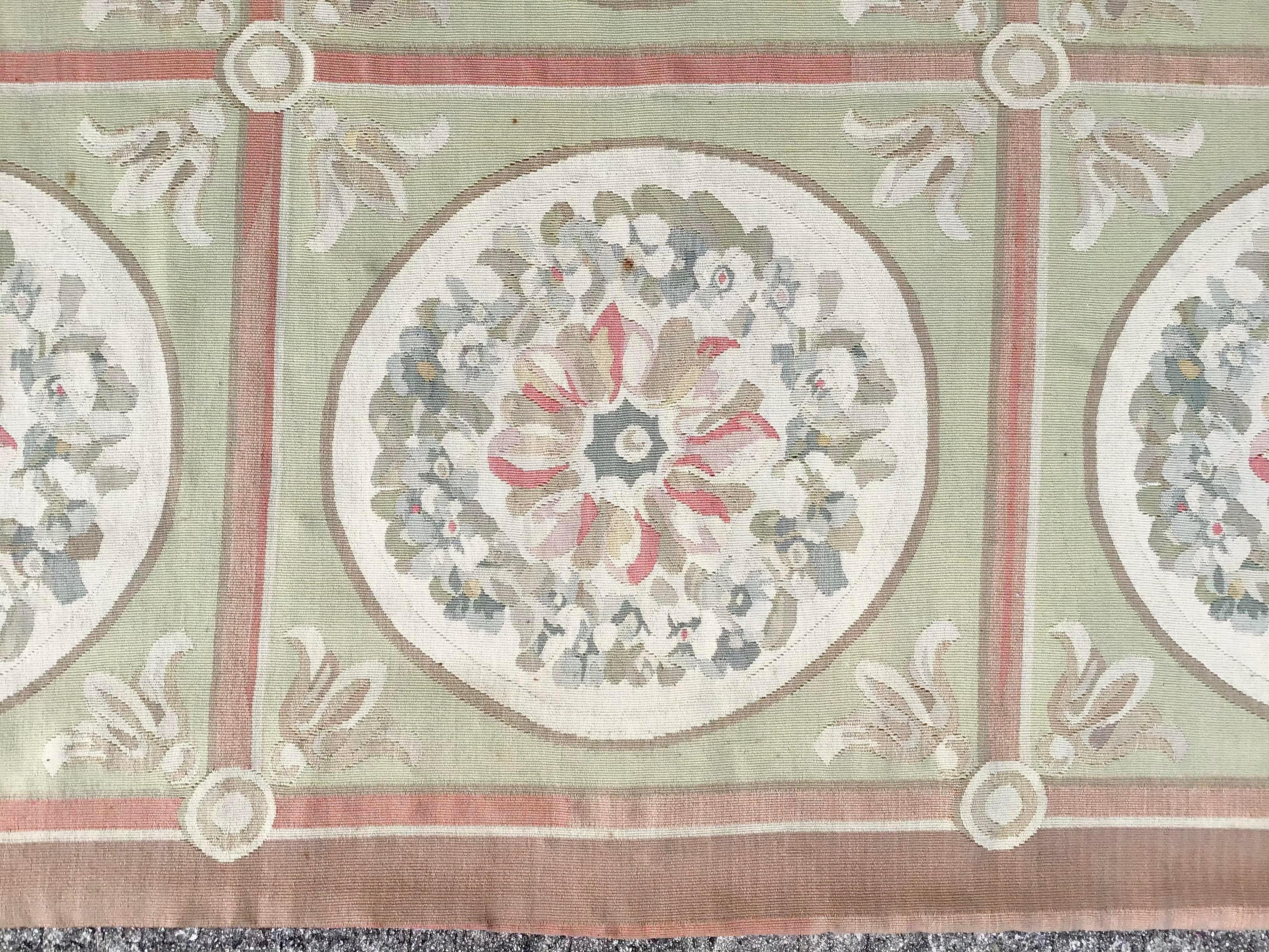 French Needlepoint Medallion Rug For Sale 1