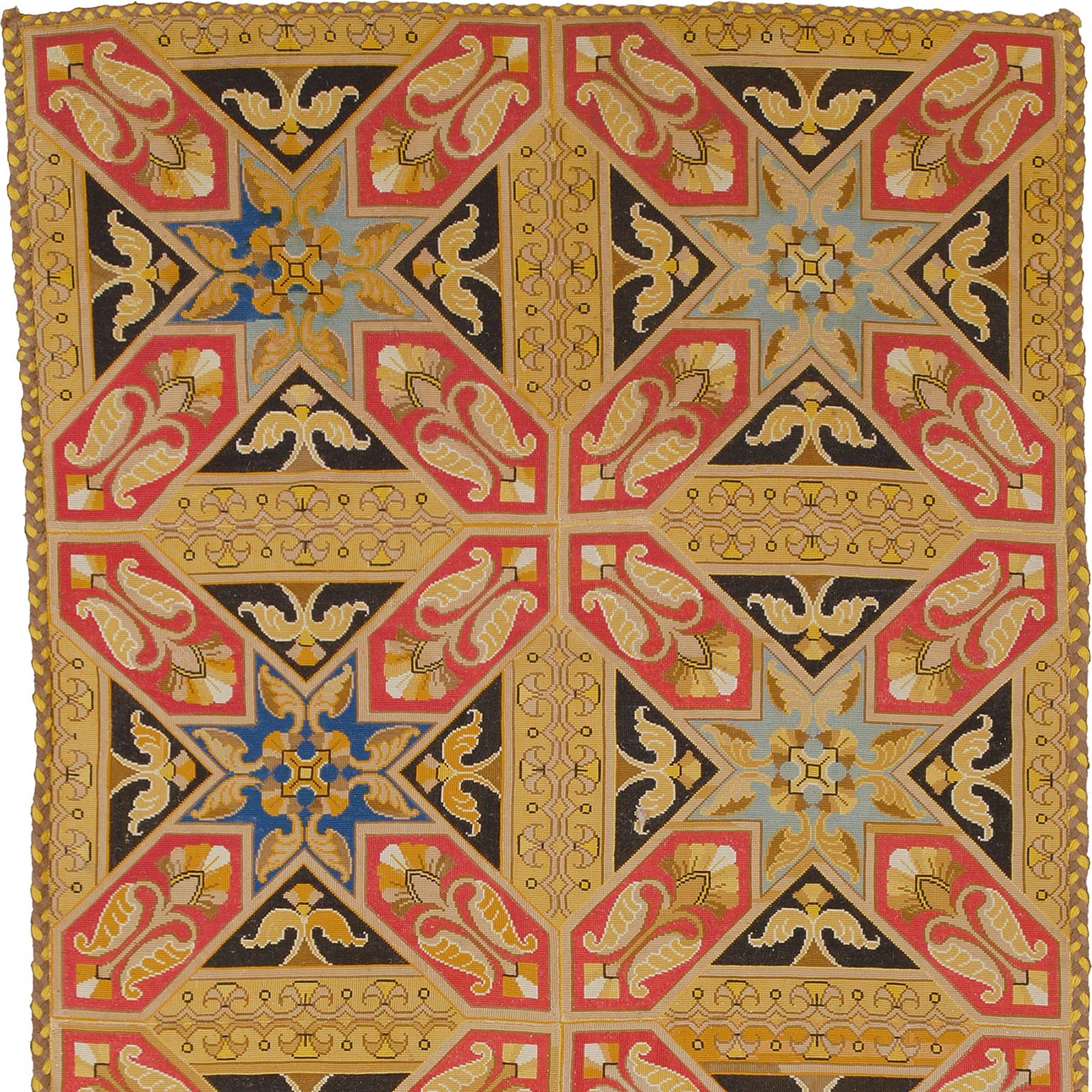 French needlepoint rug/runner
France ca. 1880
handwoven.
 