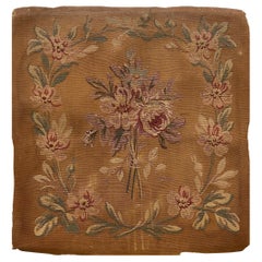 French Needlepoint Textile Fragment, Late 19th Century set of 4