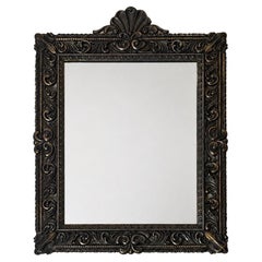French Neo-Baroque Cast Metal Wall Mirror, Modèle Déposé, circa 1900
