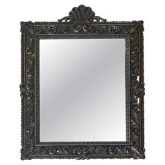 French Neo-Baroque Cast Metal Wall Mirror, Modèle Déposé, circa 1900