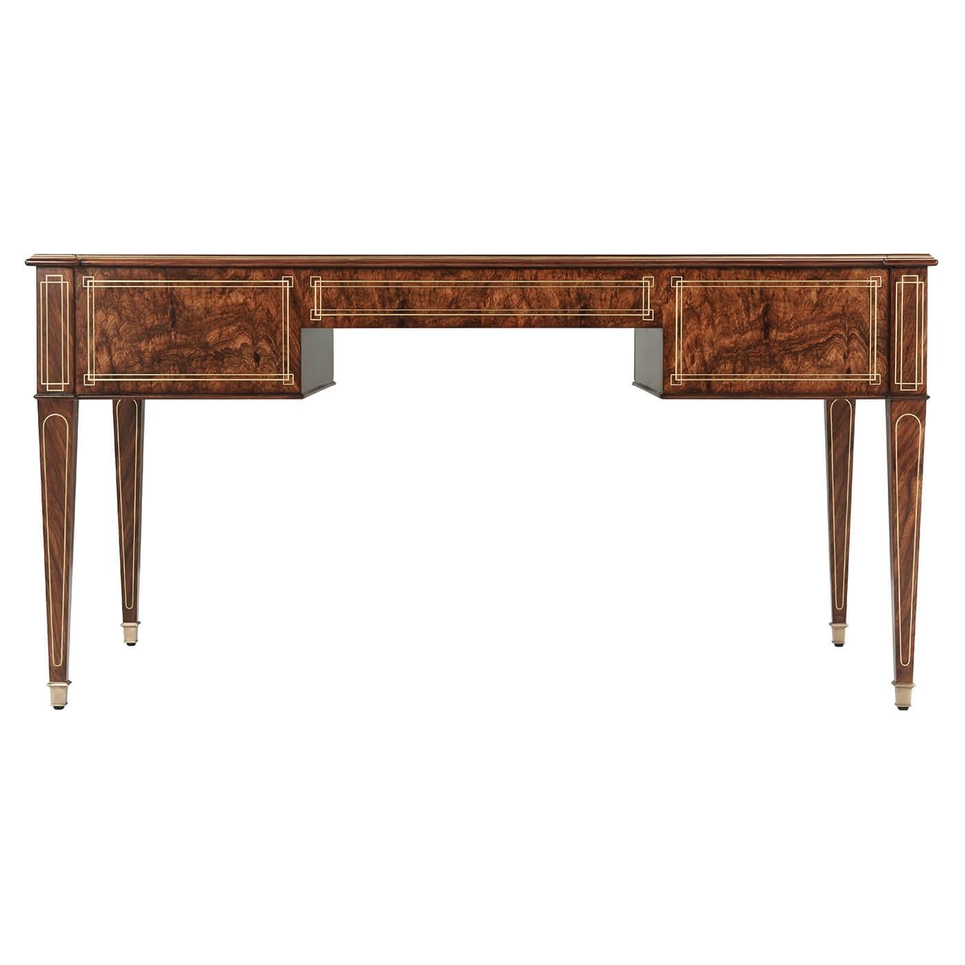 Louis XVI French Neo Classic Leather Top Desk