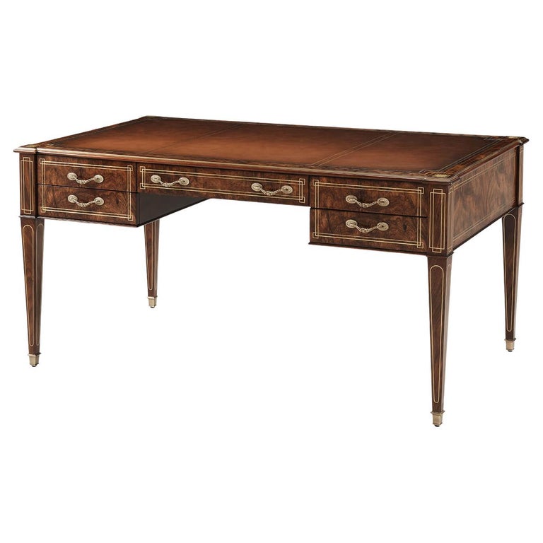 French Neo Classic Leather Top Desk For Sale at 1stDibs