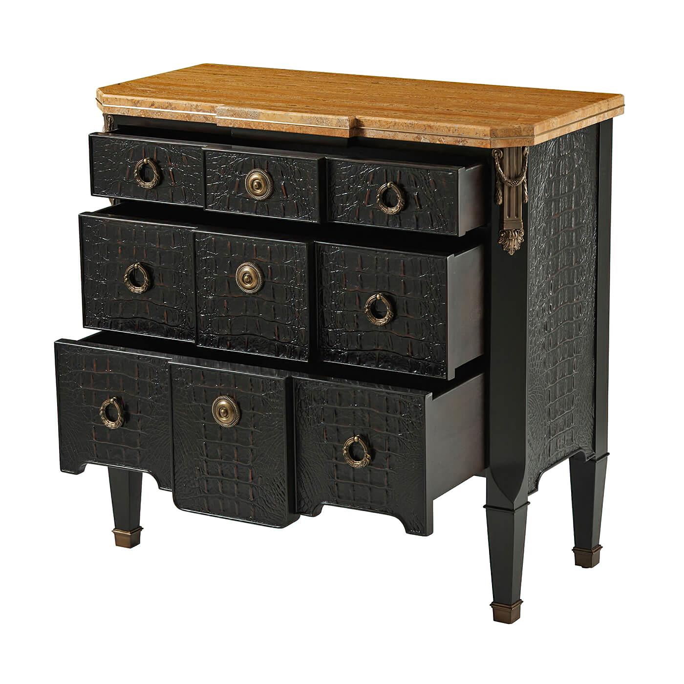 Vietnamese French Neo Classic Marble Top Commode For Sale