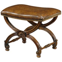 French Neoclassic Walnut Stool