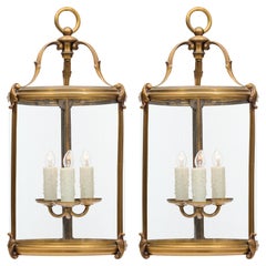 Antique French Neo-Classical Bronze Lanterns