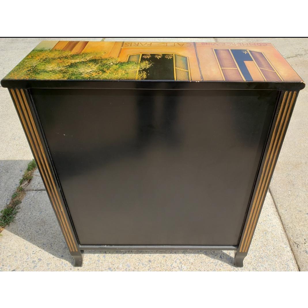 20th Century French Neo Classical Hand Painted Wine Cabinet Rack, 1980s For Sale