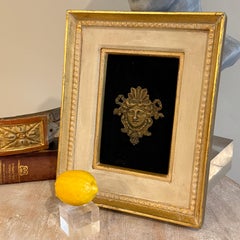 French Neo-Classical Mascaron Bronze Fragment of Female Face Gold Framed Art