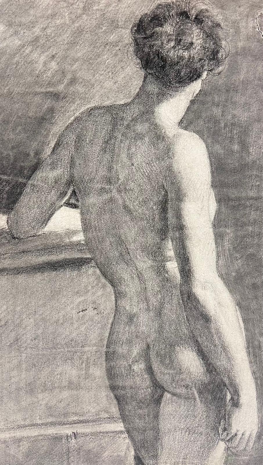 CIRCA 1800 Studio neoclassico francese di nudo maschile in piedi in posa accademica