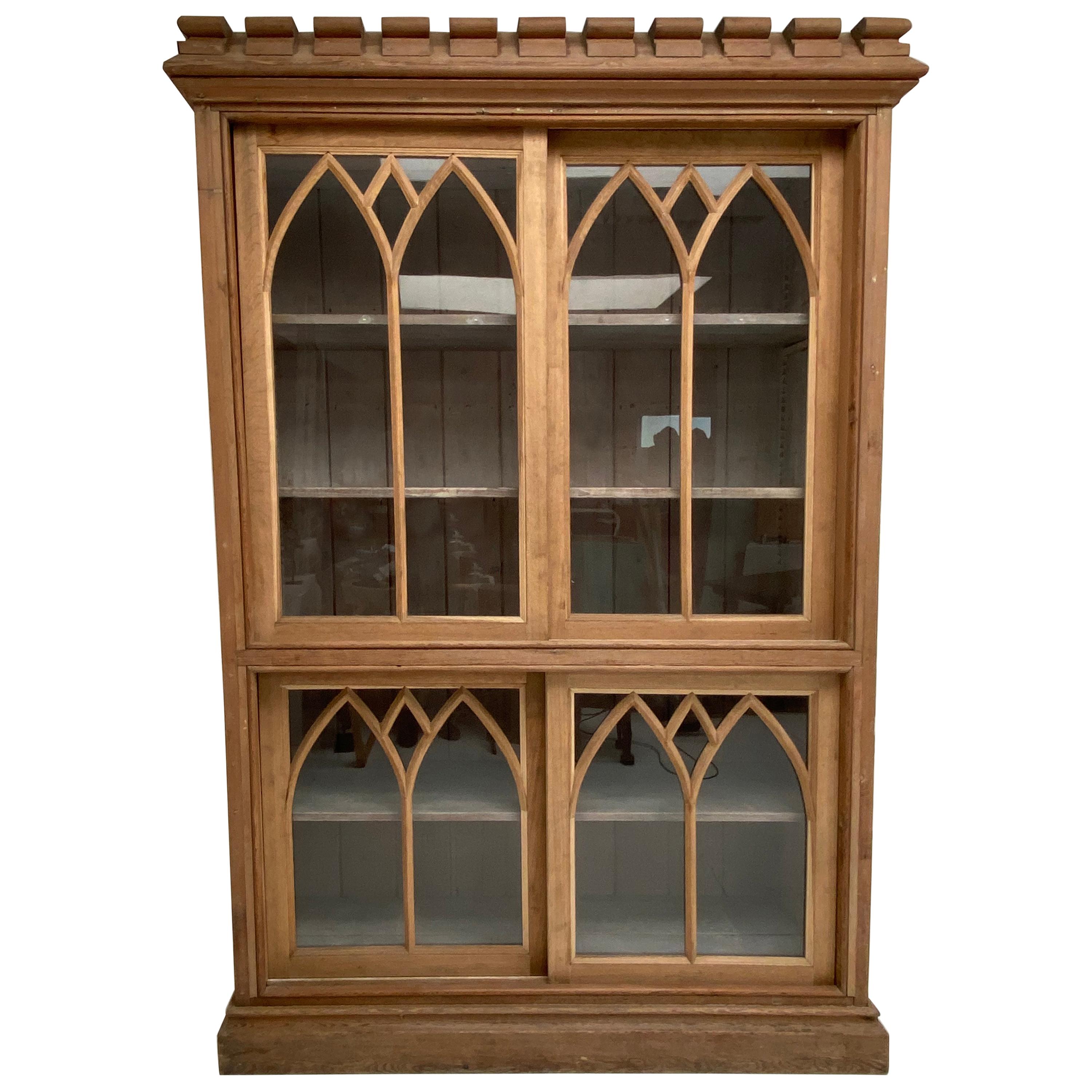Brutalist Antique French Neo Gothic Cupboard For Sale