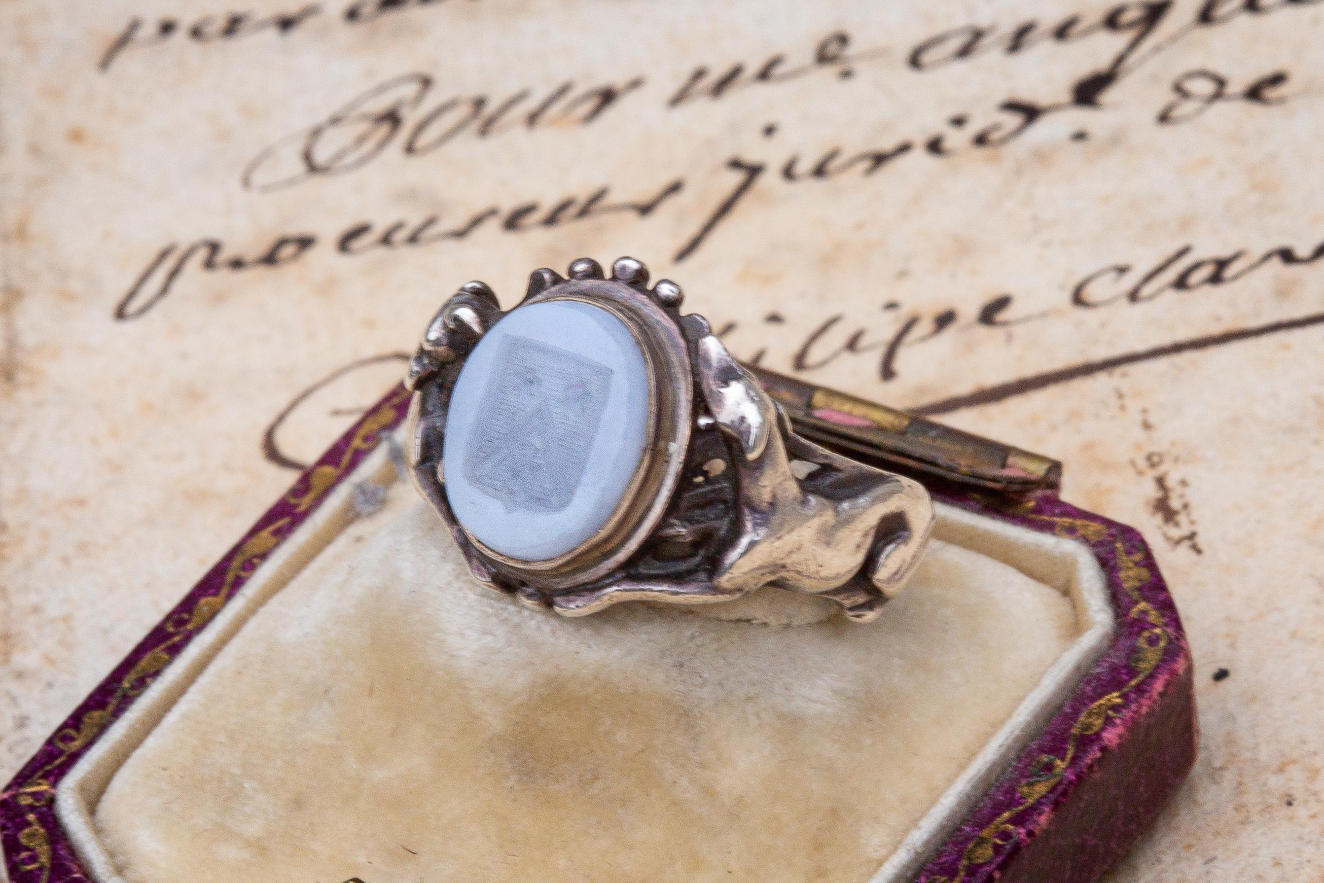 French Neo-Renaissance Intaglio Signet Ring Manner of Wièse & Froment-Meurice For Sale 2