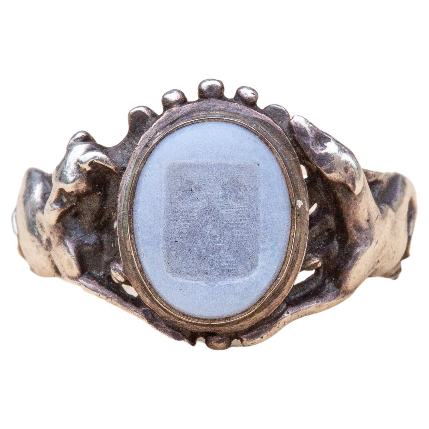 French Neo-Renaissance Intaglio Signet Ring Manner of Wièse & Froment-Meurice For Sale