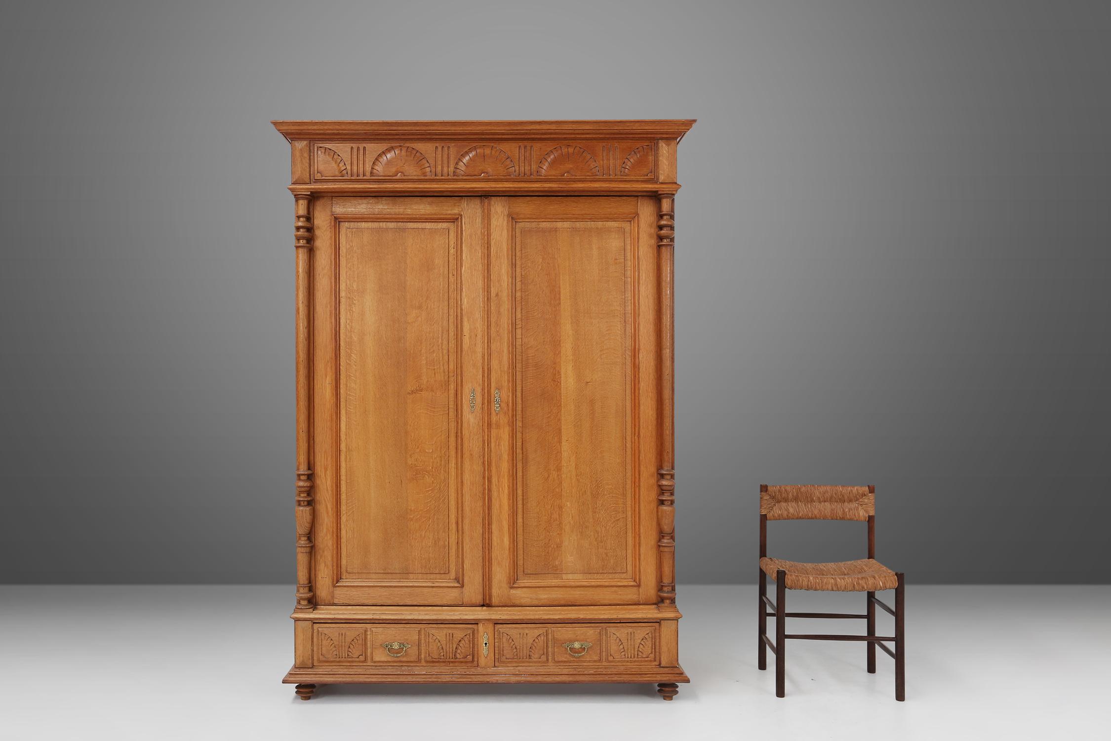 Carved French Neo Renaissance Wardrobe, 1900s For Sale