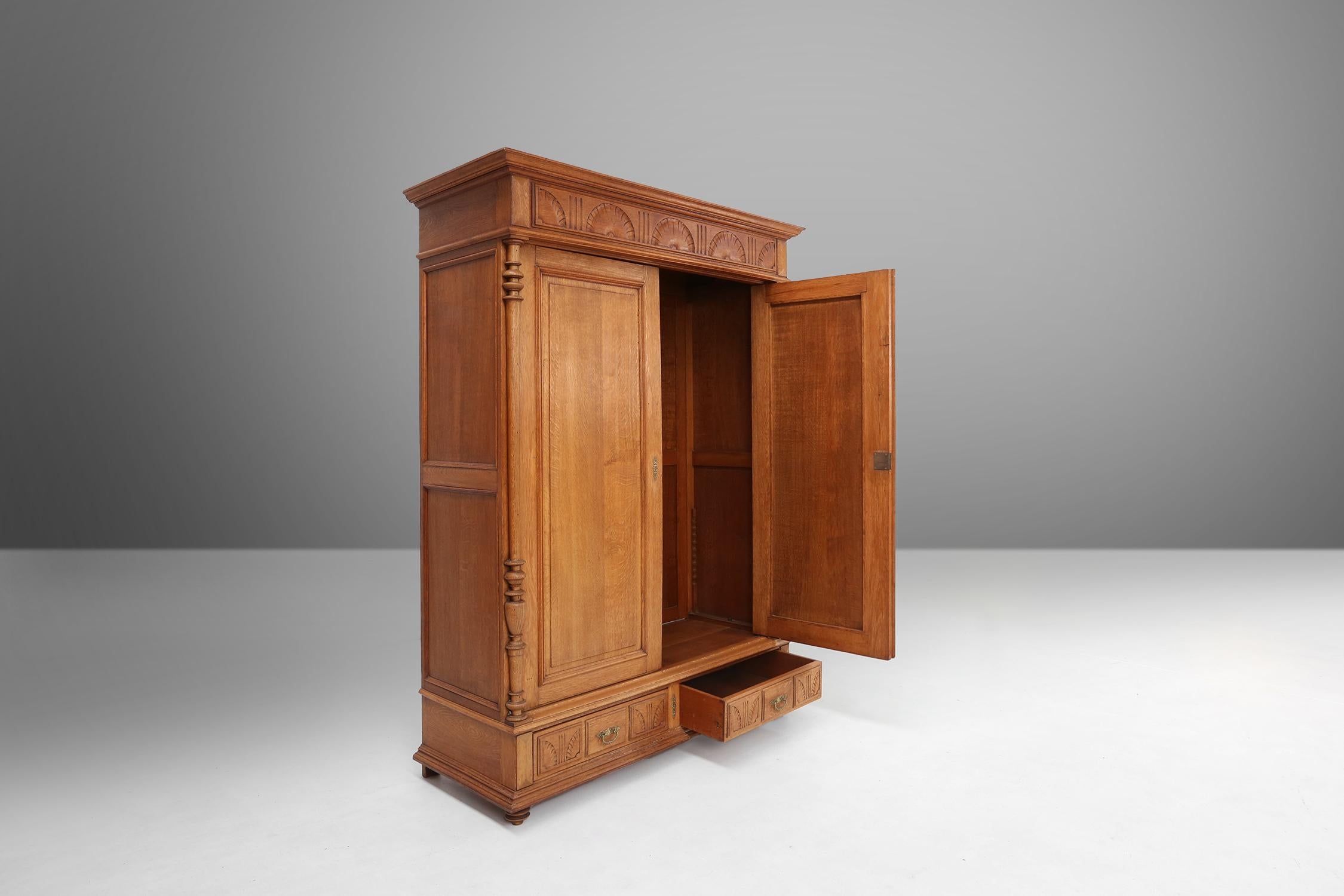 Early 20th Century French Neo Renaissance Wardrobe, 1900s For Sale