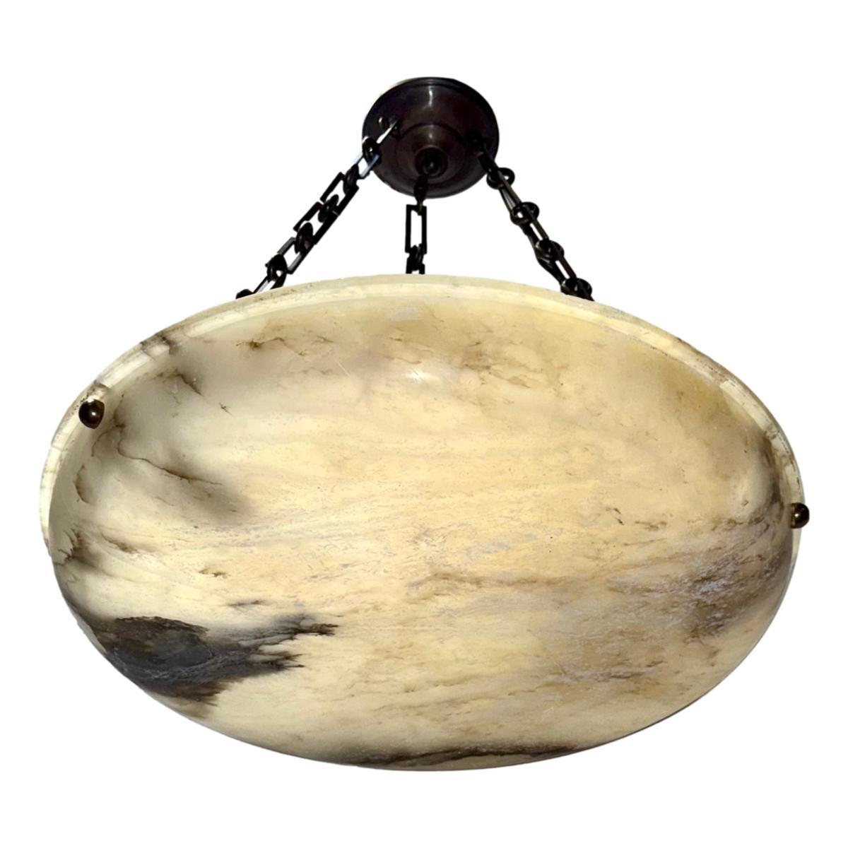 French Neoclassic Alabaster Light Fixture For Sale 6