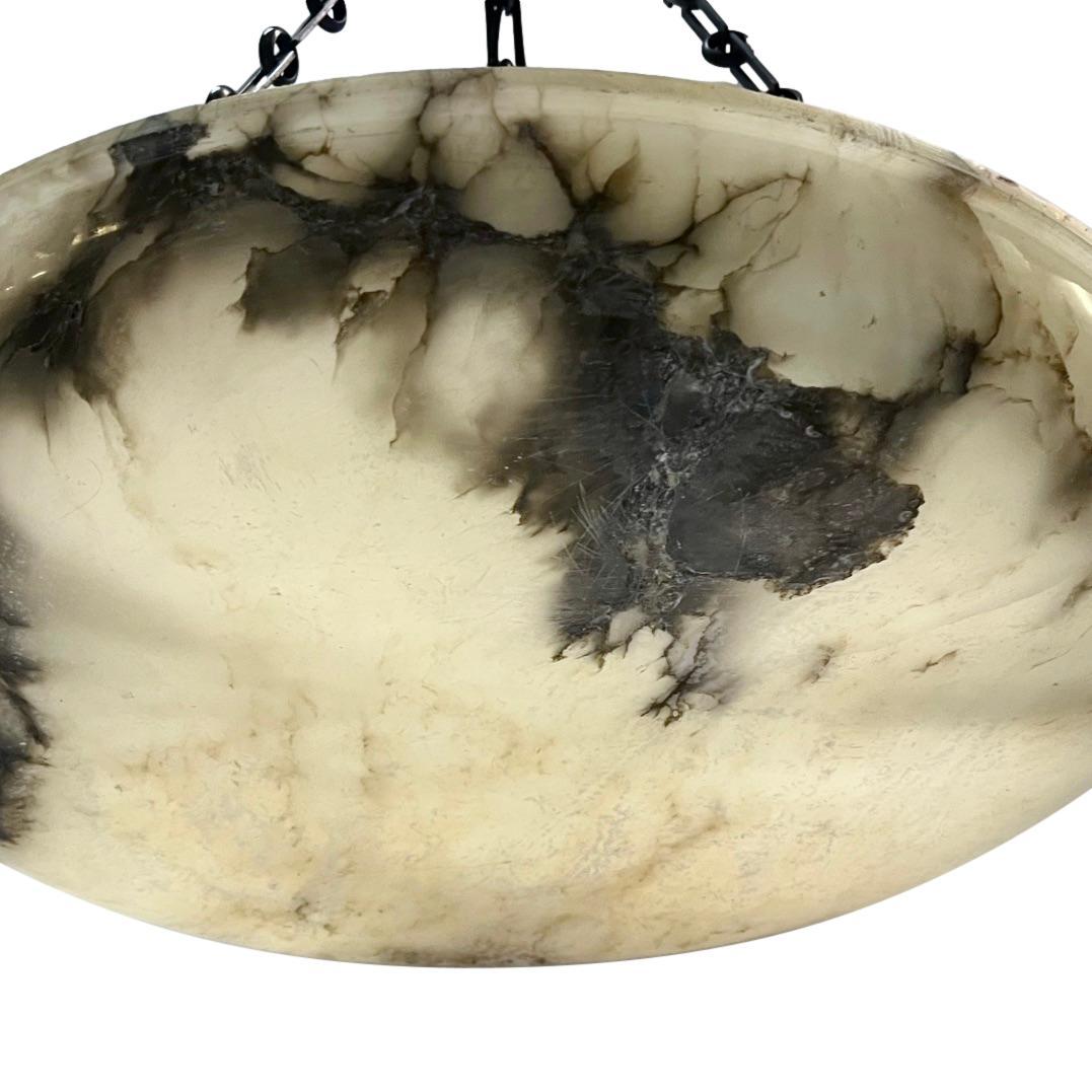 French Neoclassic Alabaster Light Fixture In Good Condition For Sale In New York, NY