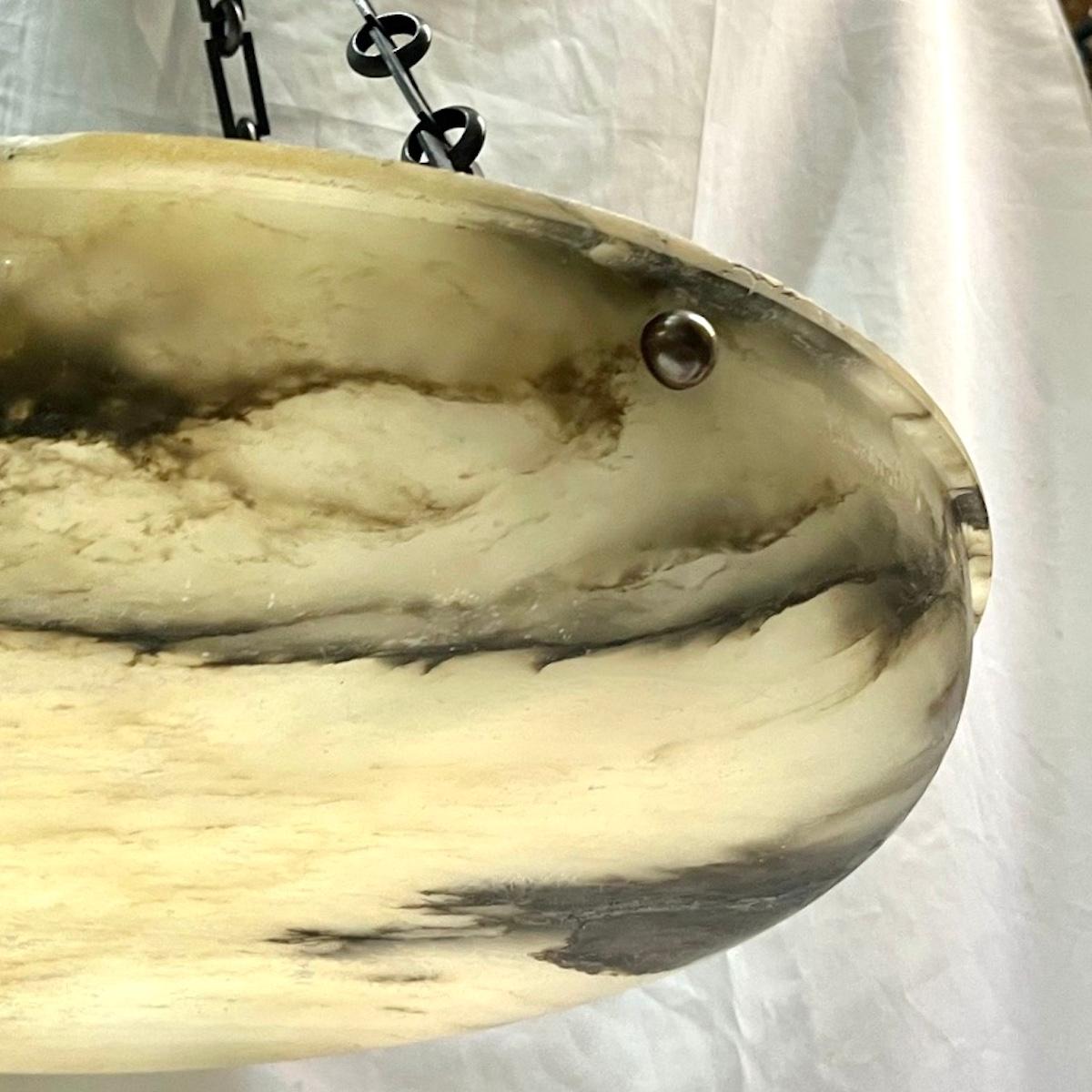 French Neoclassic Alabaster Light Fixture For Sale 1