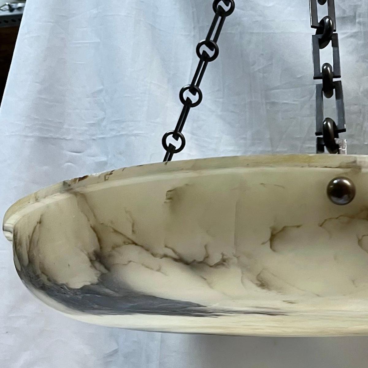 French Neoclassic Alabaster Light Fixture For Sale 3