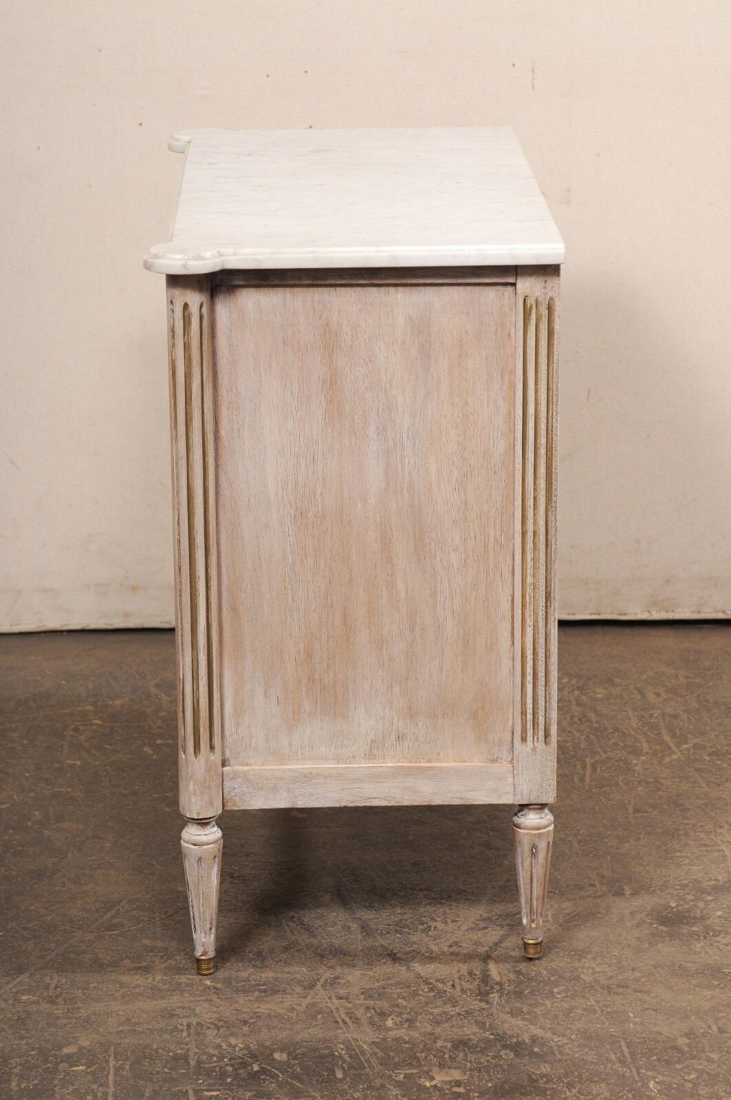 Neoclassical French Neoclassic Commode, White Marble Top For Sale