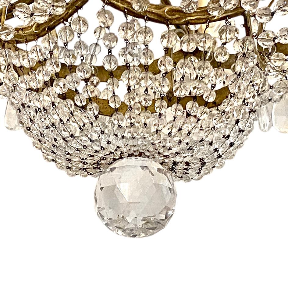 Gilt French Neoclassic Crystal Chandelier For Sale