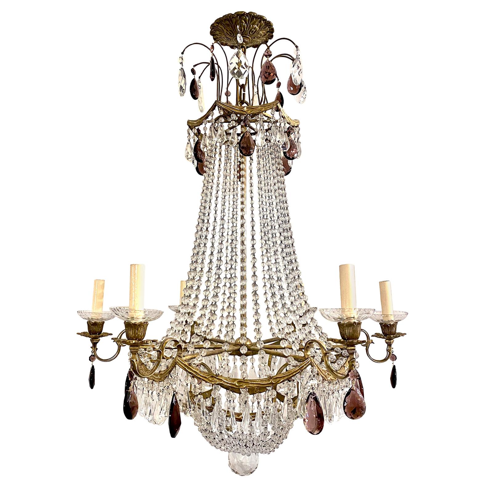 French Neoclassic Crystal Chandelier