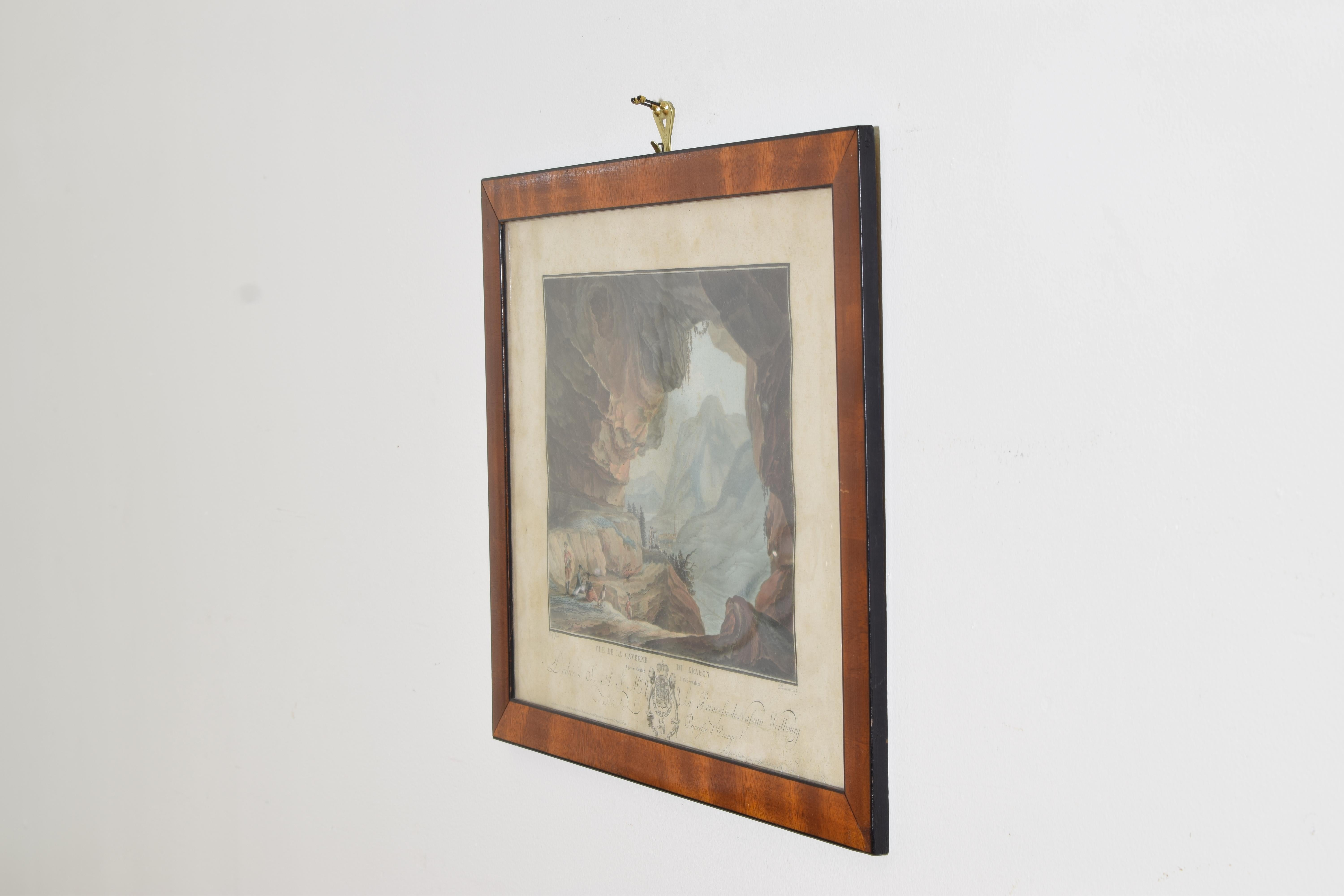 Grabado neoclásico francés, Vue de La Caverne du Dragon, principios del siglo XIX Neoclásico en venta