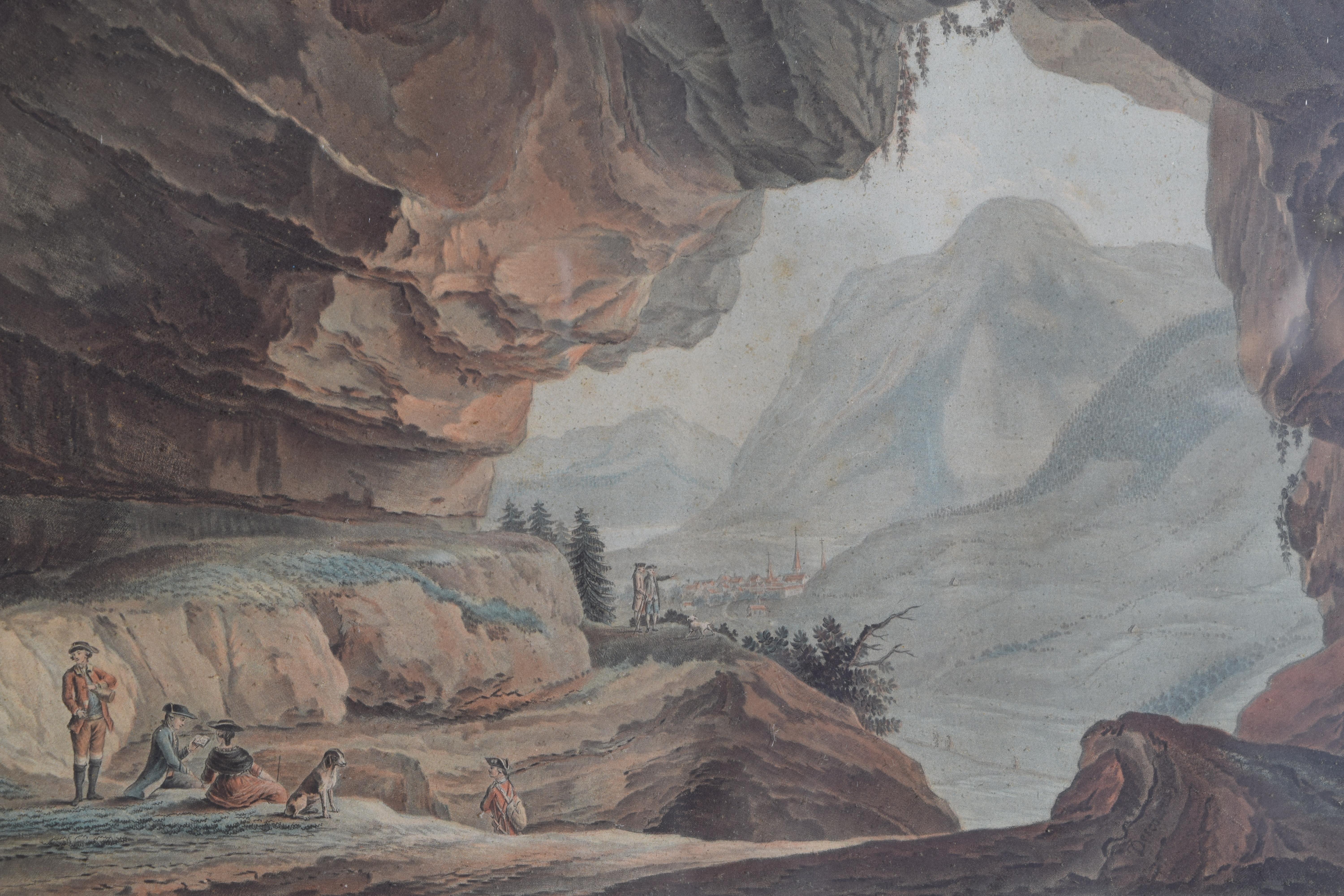 Grabado neoclásico francés, Vue de La Caverne du Dragon, principios del siglo XIX en Bueno estado para la venta en Atlanta, GA