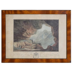 French Neoclassic Engraving, Vue de La Caverne du Dragon, early 19th century