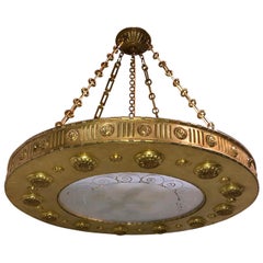 Antique French Neoclassic Gilt Bronze Light Fixture