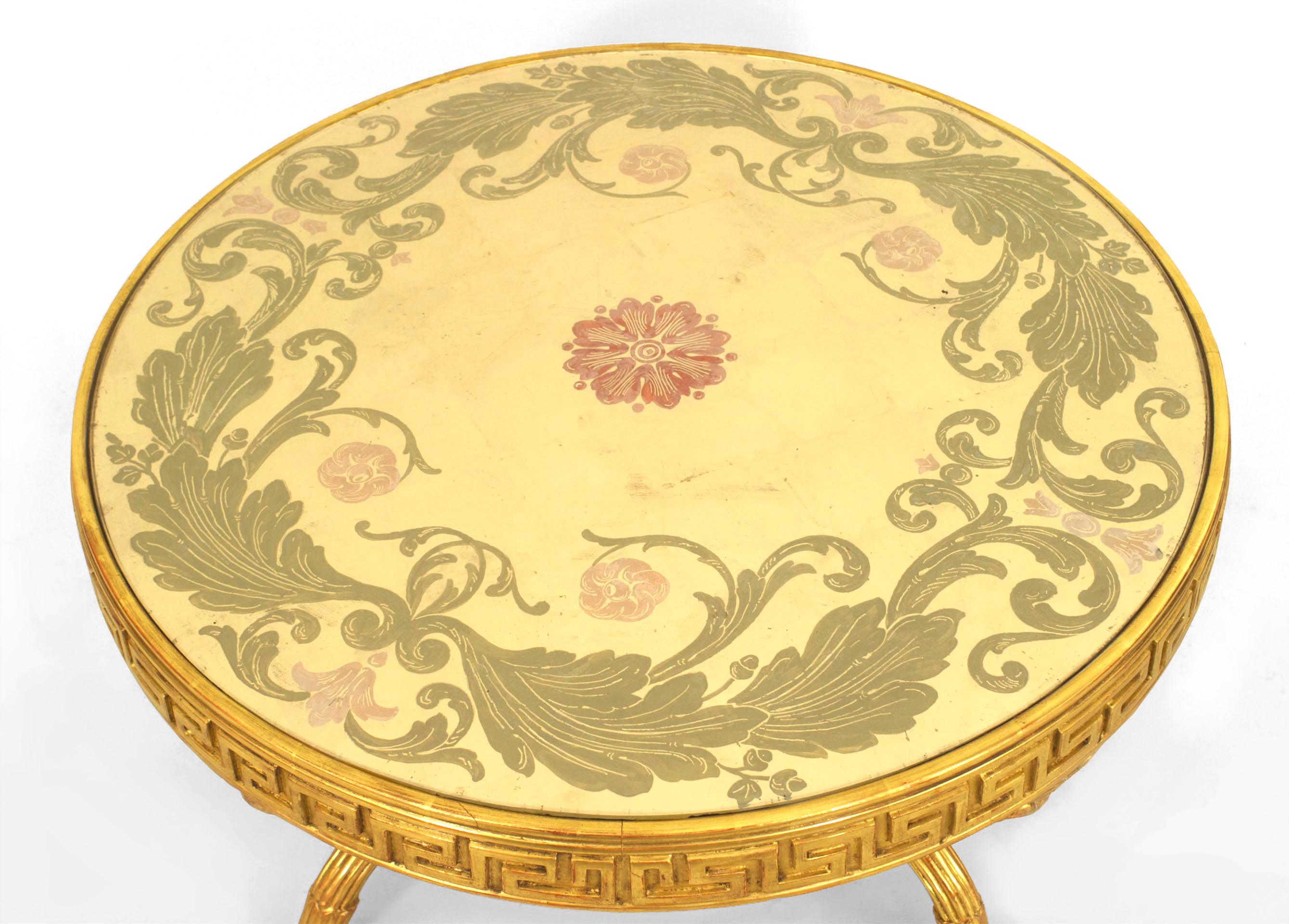 Neoclassical Revival French Neoclassic Giltwood & Églomisé Coffee Table