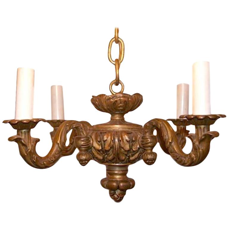 French Neoclassic Giltwood Chandelier For Sale