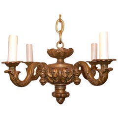 French Neoclassic Giltwood Chandelier