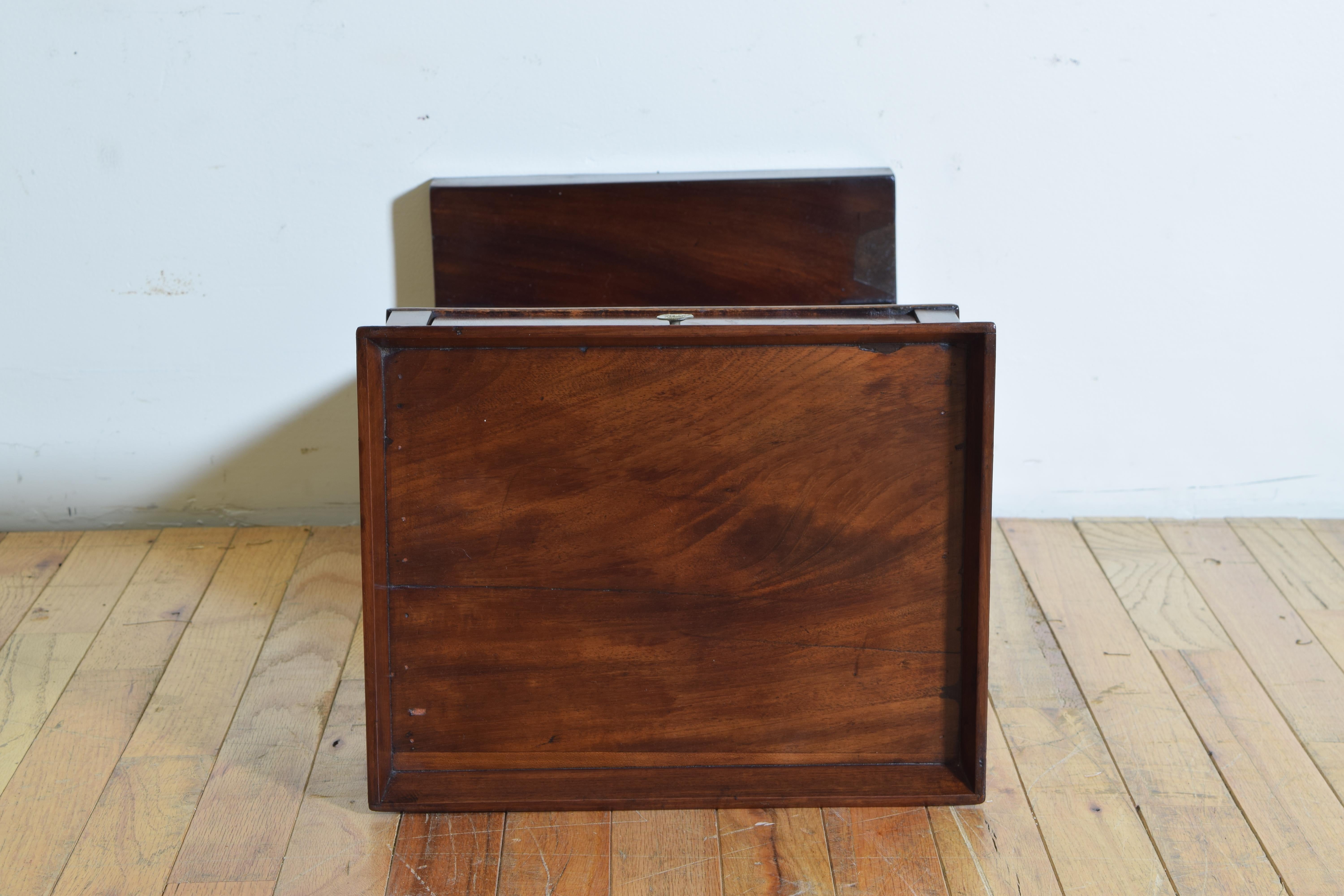 French Neoclassic Mahogany Tray Top 1-Drawer Side Table 6