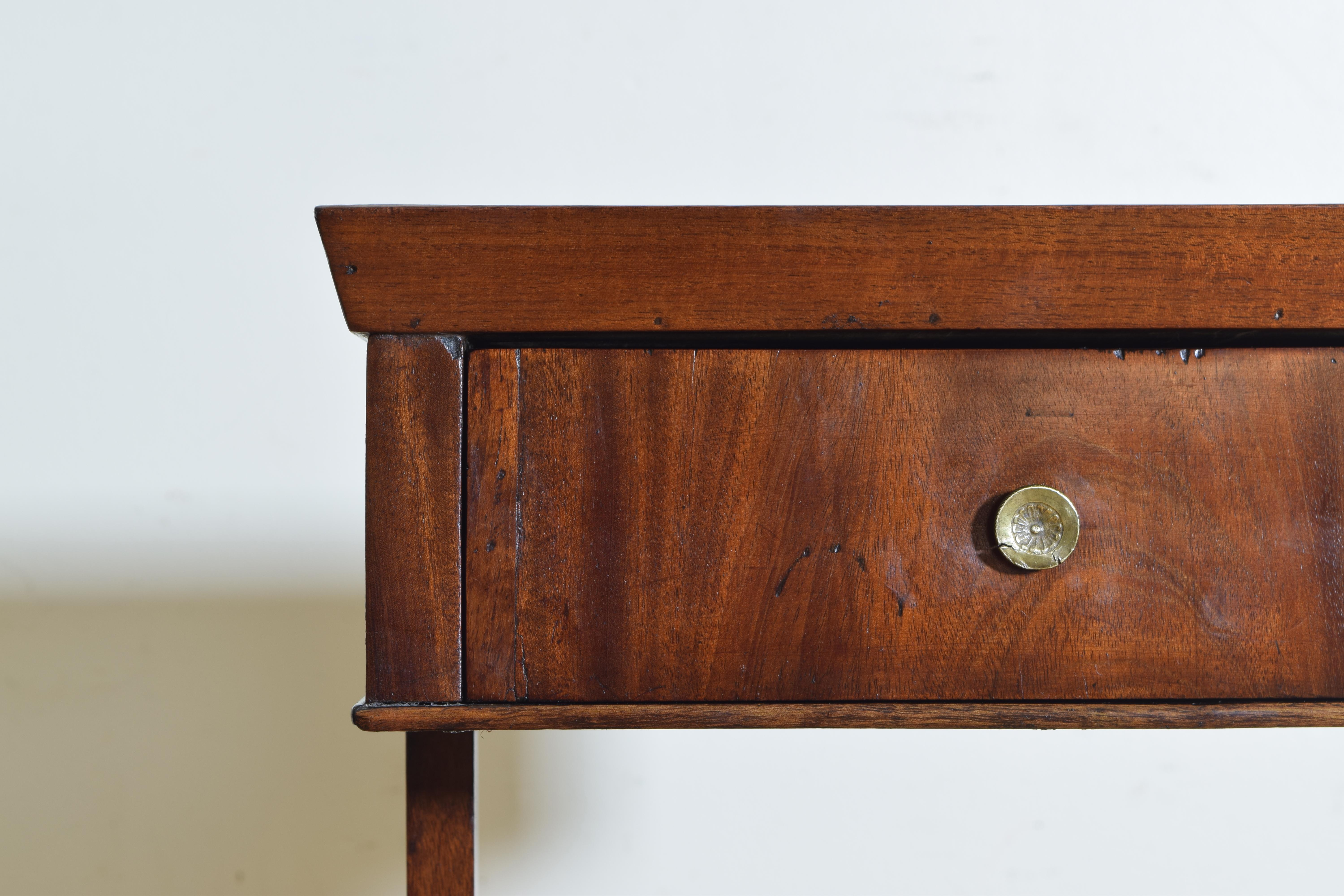 French Neoclassic Mahogany Tray Top 1-Drawer Side Table 2
