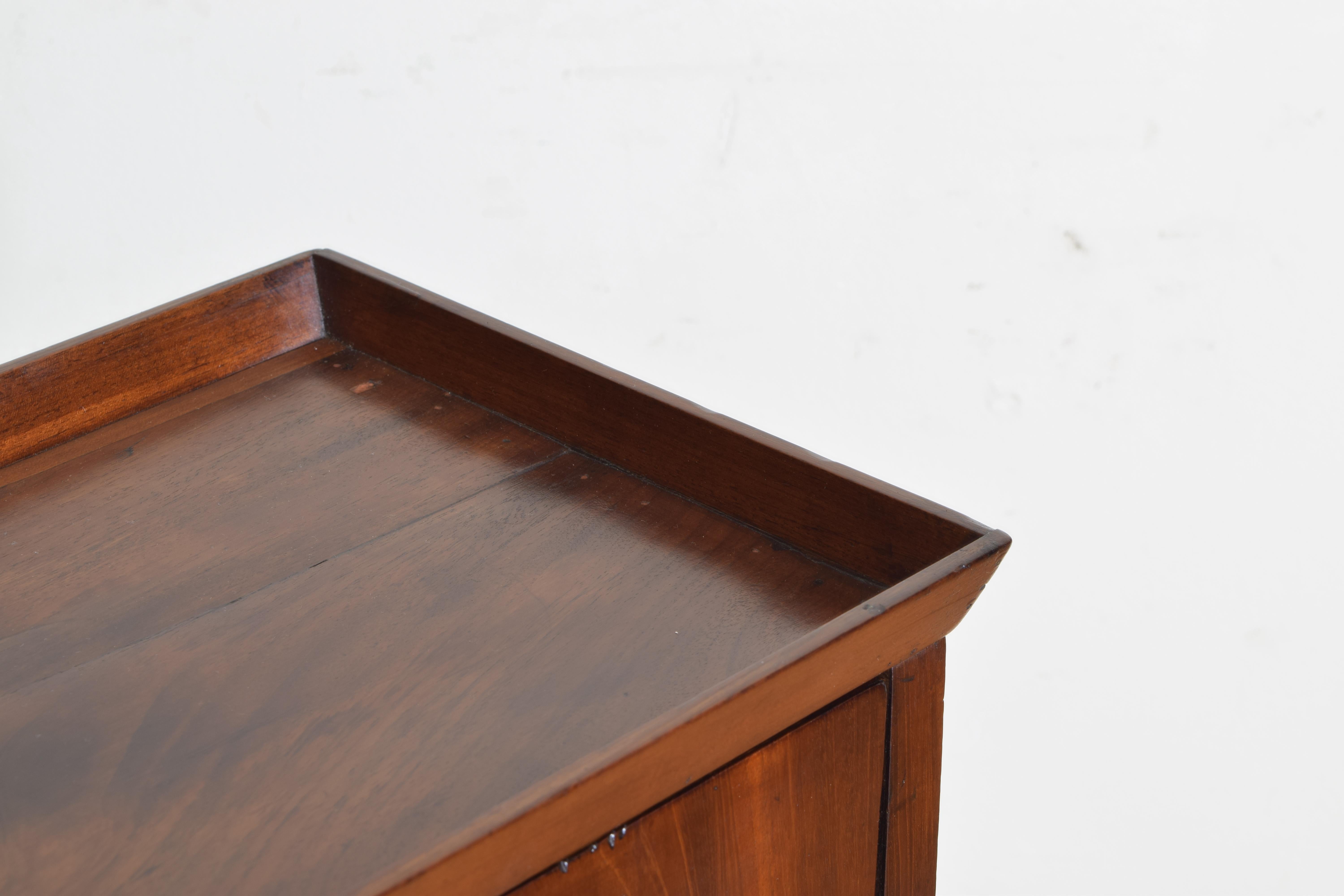 French Neoclassic Mahogany Tray Top 1-Drawer Side Table 3